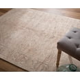 thumbnail image 2 of 4' X 6' Tan Orange and Ivory Oriental Hand Woven Distressed Area Rug With Fringe, 2 of 10