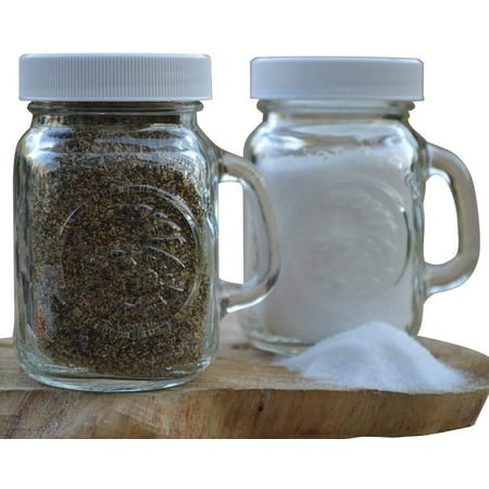 Pheasant Salt And Pepper Shakers Golden Harvest Ball Mason Jar Clear Glass Salt and Pepper Shakers with White Lids (Set of 2) ()