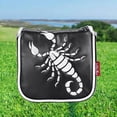 thumbnail image 2 of Universal Golf Mallet Putter Cover Putter Head Cover Protector Square Headcover Magnetic Closure Guard Scorpion Black, 2 of 9