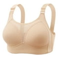 thumbnail image 4 of khonts,Women's Wireless Mesh Bra Smooth Breathable Bras Lightweight Comfort Strap Soft Seamless Push up Bras Beige 36, 4 of 4