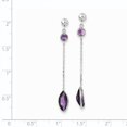 thumbnail image 2 of 14K White Gold Amethyst Post Dangle Earrings, 2 of 5
