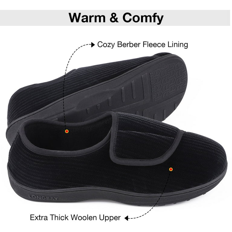 Longbay Men s Memory Foam Diabetic Slippers