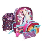 3D Molded Jojo Siwa 5 piece set Large Backpack With Magic Sequins Lunch bag