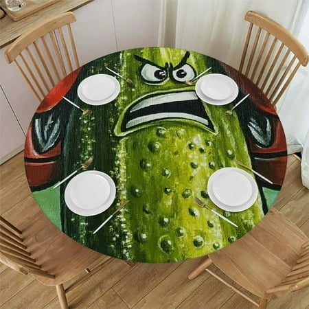 

Patifu Surrealism Round Tablecloth Stain-Resistant Washable Indoor Outdoor Tablecloth 100% Polyester Waterproof 46 -50