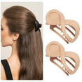 thumbnail image 5 of Unique Bargains 2pcs Plastic Hair Claws Hair Clips Hair Barrettes for Women Matte Light Orange 3.39''x1.89''x0.91'', 5 of 7