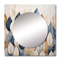 thumbnail image 2 of Designart "Collage of Beige and Blue Minimalism Leaves I" Leaves Square Mirror For Wall Decor - Large Beige Square Printed Wall Mirror Art - Wall Mounted Square Large Mirror, 2 of 5