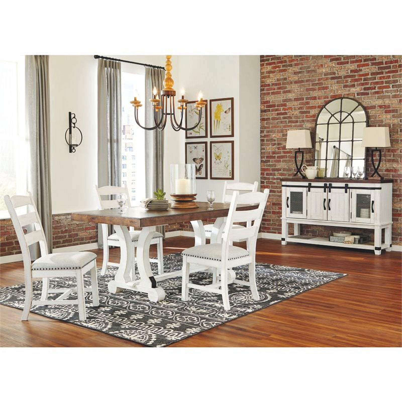 Signature Design by Ashley Valebeck Rectangular Dining Table in White and Brown