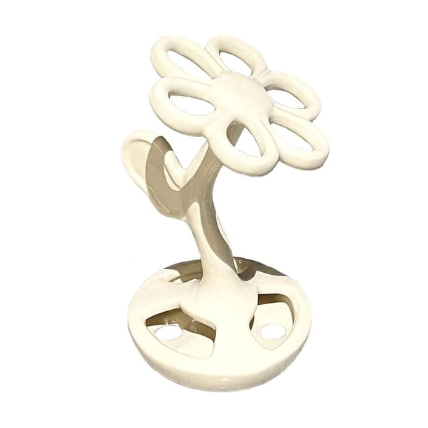 pstuiky Soporte para cepillos de dientes con forma de flor para baño, tocador, maquillaje, base para cepillos de dientes, soporte multifuncional de cerámica con forma de flor
