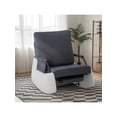 thumbnail image 1 of Ourlova Upholstered Nursery Rocking Chair with High Backrest and Side Pocket Gliding Iron Frame Rocking Chair with Footrest Easy Assembly for Living Room Bedroom Nursery Dark Gray, 1 of 10