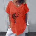 thumbnail image 2 of Pompotops Mode Femmes Print Manches Courtes en Vrac Col Rond T-shirt Top Chemisier, 2 of 6