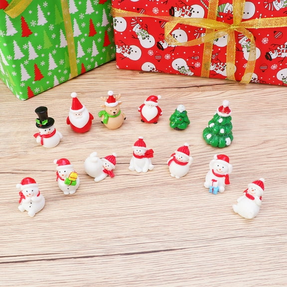 BESTOYARD Desktop Decoration Snowman Miniature Crafts Resin 13Pcs