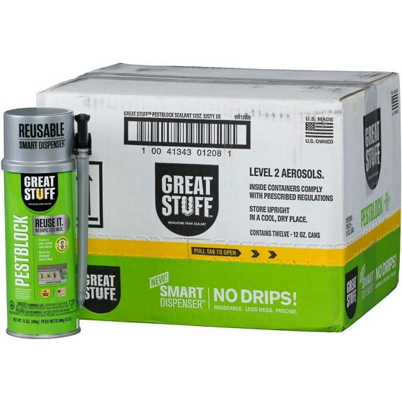 Great Stuff Smart Dispenser Sealant Spray Foam - Reusable, Insulating - 12 Pack, Gray