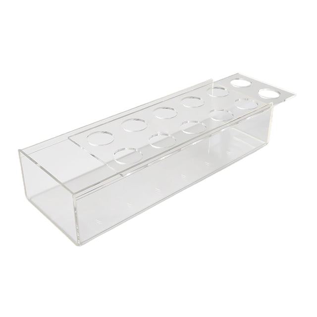 Jarrón de flores rectangular de acrílico transparente, jarrón decorativo, contenedor de flores moderno, 30cmx10cmx6.5cm