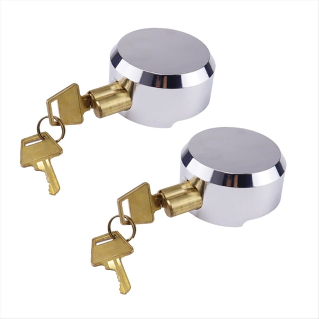 Candados con Grillete Oculto con Llave (Paquete de 2), Cerraduras de Disco, Cerradura de Puerta de Furgoneta, Cerradura de Disco Cromada, Cerradura de Grillete Oculta Reforzada