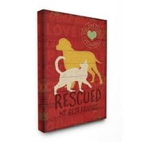 The Stupell Home Decor Collection Rescued My Best Friend Dog And Cat Wall Art