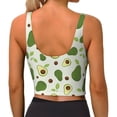 thumbnail image 3 of Fotbe Green Avocado Pattern Womens' Sports Bra Longline Wirefree Padded with Medium Support Sports Moisture-Wicking Workou Vest,Tank Top-Small, 3 of 9