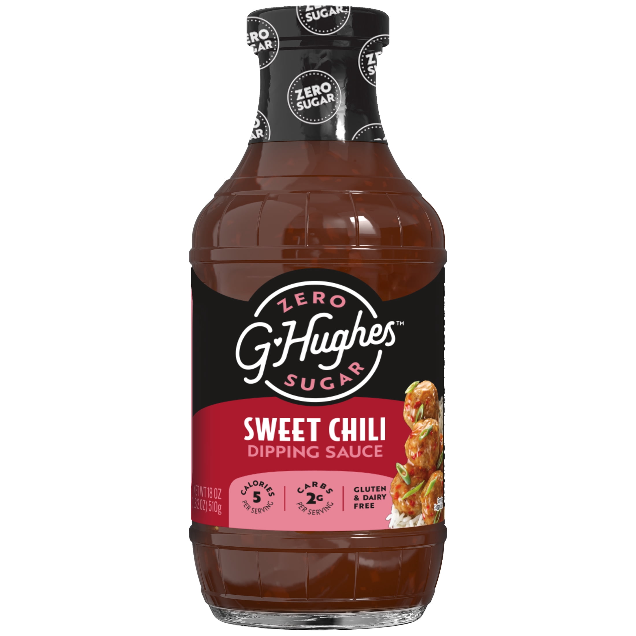 (3 pack) G Hughes Zero Sugar Sweet Chili Dipping Sauce, 18 oz