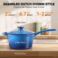 thumbnail image 6 of Daluvenix Enameled Cast Iron Sauce Pan, 2qt Round Sauce Pot with Lid, Mini Dutch Oven Enamel Saucepan for Cooking Pasta Sauce, Marinate, Cook, Refrigerate and Serve, Blue, 6 of 8