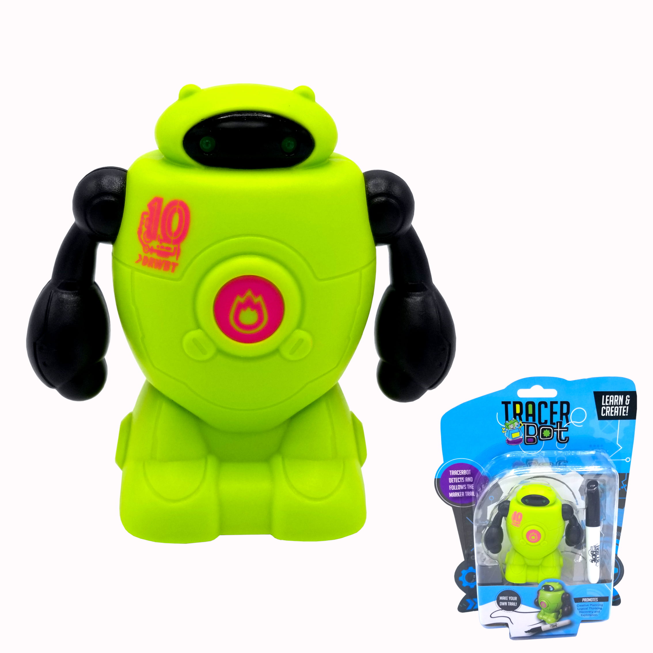 Tracerbot Green Mini Inductive Robot That Follows the Black Line You Draw 