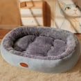 thumbnail image 6 of chaungfeng Calming Dog Bed & Cat Bed, Warming Cozy Soft Oval Winter Long Plush Cushion Bed for Small Medium Dogs and Cats, Washable Portable Pet Bed 16"x20" Gray, 6 of 6