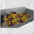 thumbnail image 5 of Abstract Soft Flannel Fleece Throw Blanket, Rhythmic Intertwined Triangles Modern Style Rhombus Arrangement Illustration, Cozy Plush for Indoor and Outdoor Use, 70" x 90", Multicolor, by Ambesonne, 5 of 5