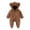 A-Brown, variant on Newborn Onesies Toddler Kids Stand Collar Cute Romper Warm Fleece Long Sleeve Zipper Jumpsuit Winter Baby Clothes 3-18 Months