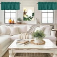 thumbnail image 4 of Aventurine Green Window Valance Curtain Simple Style Rod Pocket Short Curtain for Living Room, Bedroom & Kitchen Window Decor 54x18in, 4 of 8