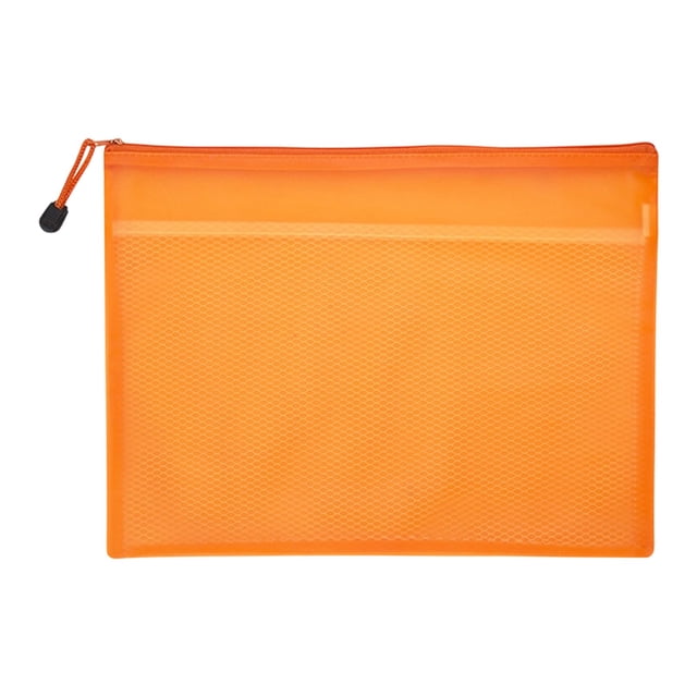 BINGLI Mesh Zipper Pouch A4 Size, Large Double Pocket Lightweight Nylon Transparent File Bag, Foldable Document Storage for Puzzle Project/Cross Stitch/Travel/Office