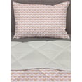 thumbnail image 3 of Valentines Day Comforter & Sham Bedding Set, Love Theme Pattern of Repetitive Hearts Shape in Horizontal Design, 3 pcs Duvet Set Microfiber Filling Quilt, 5 Sizes, Rose Peach and White, by Ambesonne, 3 of 4