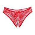 thumbnail image 2 of Tanga floral con entrepierna abierta, tiro bajo, ropa interior erótica, bragas, ropa de dormir roja rojo, 2 of 9