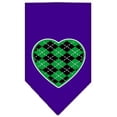 thumbnail image 1 of Argyle Heart Green Screen Print Bandana Purple Large, 1 of 1