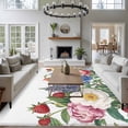 thumbnail image 3 of Non-Slip Rug Pad Rugs Spring Watercolor Flower Plant Rectangle Area Rugs 5x7Ft Soft Carpet Pads for Living Room Kids Room, Strawberry Peony Floral, 3 of 9