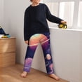 thumbnail image 5 of Susaid Planet Pastel Galaxy Print Soft Teen Sleep Pants, Long Pajama Bottoms with Two Pockets and Elastic Waist, Designed for Ages 5-16-Medium, 5 of 6