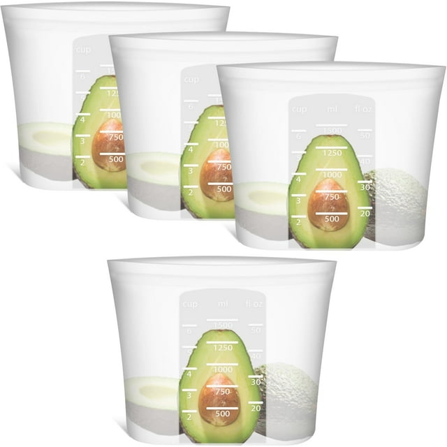 Sac de Rangement Réutilisable en Silicone Sacs de Rangement pour Aliments Sacs Fermeture à Glissière Lock pour Congélateur Micro-Ondes Lave-Vaisselle Extra Grand (. Gallon) Moyen Petit Très Petit