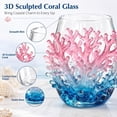 thumbnail image 5 of Coral Stemless Wine Glass, Blue Pink Coral Sculpted Tumbler, Coastal Home Bar Accessory, for Cocktail Party Nautical Decor Gift, 5 of 6