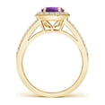 thumbnail image 2 of ANGARA Natural 0.8 Ct. Amethyst with Diamond Halo Ring in 14K Yellow Gold for Women (Ring Size: 11.5), 2 of 8
