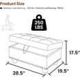 thumbnail image 5 of Pon Living Linen Rectangular Storage Ottoman, Bench Tufted Footrest, Modern Lift Top Pouffe Ottoman for Living Room, Grey White Flannel, 5 of 5
