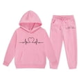 thumbnail image 5 of KAUOD Girls Fleece Sweatpants Set Cute Cotton Hoodies Joggers Pants Warm Outfits Kids Casual Hooded Sweatshirts with Pockets, 5 of 5