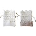 thumbnail image 1 of 10 bolsas de regalo de arpillera de organza con cordón de organza para regalos de bodas, suministros de despedida de soltera, bolsas de joyería para baby shower, color blanco y beige, 1 of 5