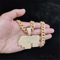 thumbnail image 4 of Men Women Hip Hop 4PF Pendant Necklace With 13mm Crystal Cuban Chain HipHop Iced Out Bling Necklaces Fashion Charm Jewelry, 4 of 7