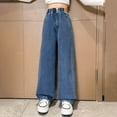 thumbnail image 6 of JTieacloth Girls Jeans Girls Fashion Flare Denim Pants Wide Leg Bootcut Style Soft Lined Winter Trousers For Teen Youth Casual Comfort Fit,Sizes 10-11 Years, 6 of 7