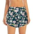 thumbnail image 4 of Lsque Lilies Flowers Printed Women's Running Shorts with Liner Pockets,Elastic Quick Dry Workout Athletic Gym Yoga Shorts,Womens High Waist Shorts-Large, 4 of 9