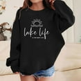 thumbnail image 2 of PMVFHDE Mode Fille Sweat à Capuche & Chandails en Molleton Mode Décontractée Col Rond Sans Tête Manches Longues Imprimé Haut Noir, 6-7 Ans, 2 of 4
