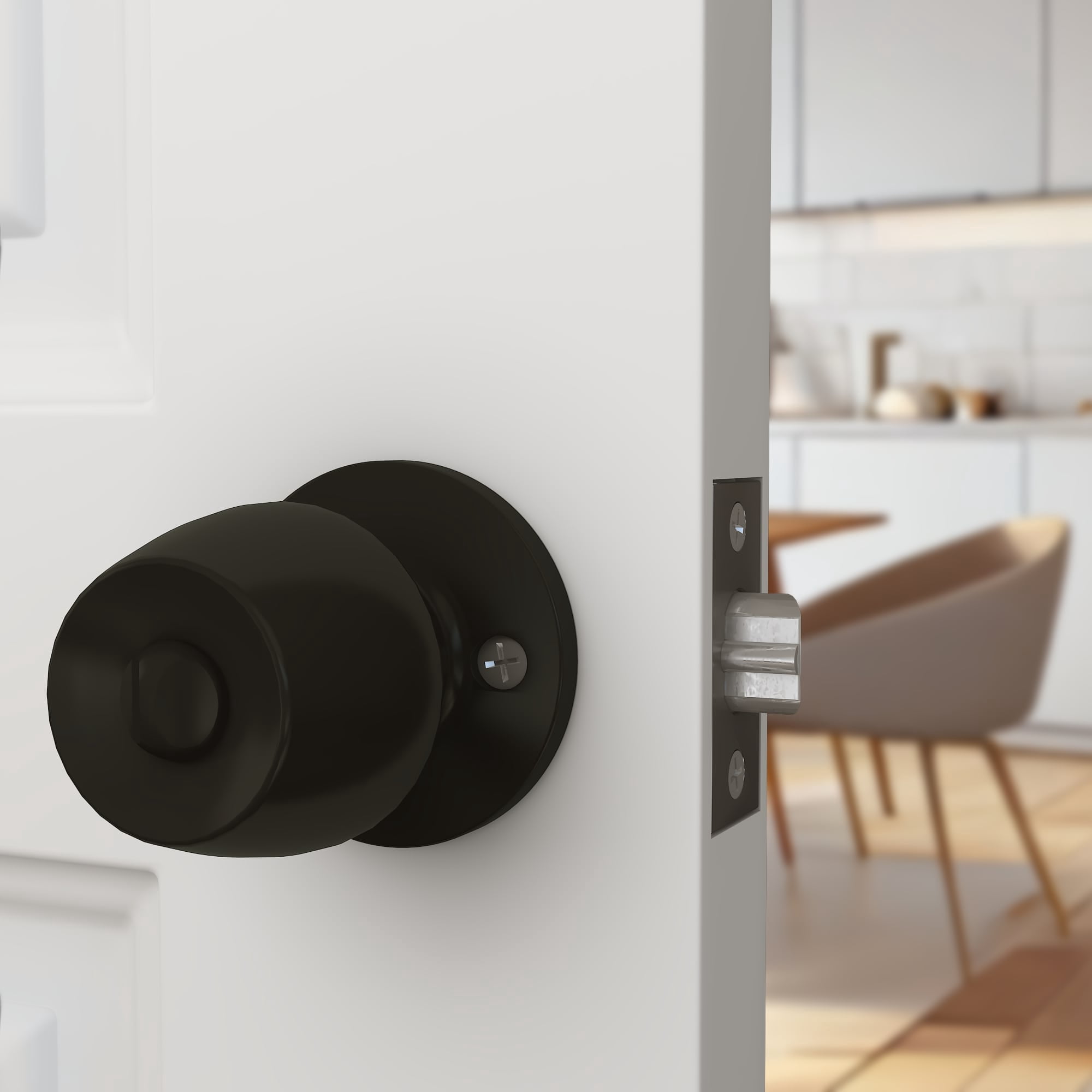 Villar Home Designs Door Knob Versa Black Privacy 4 Pack