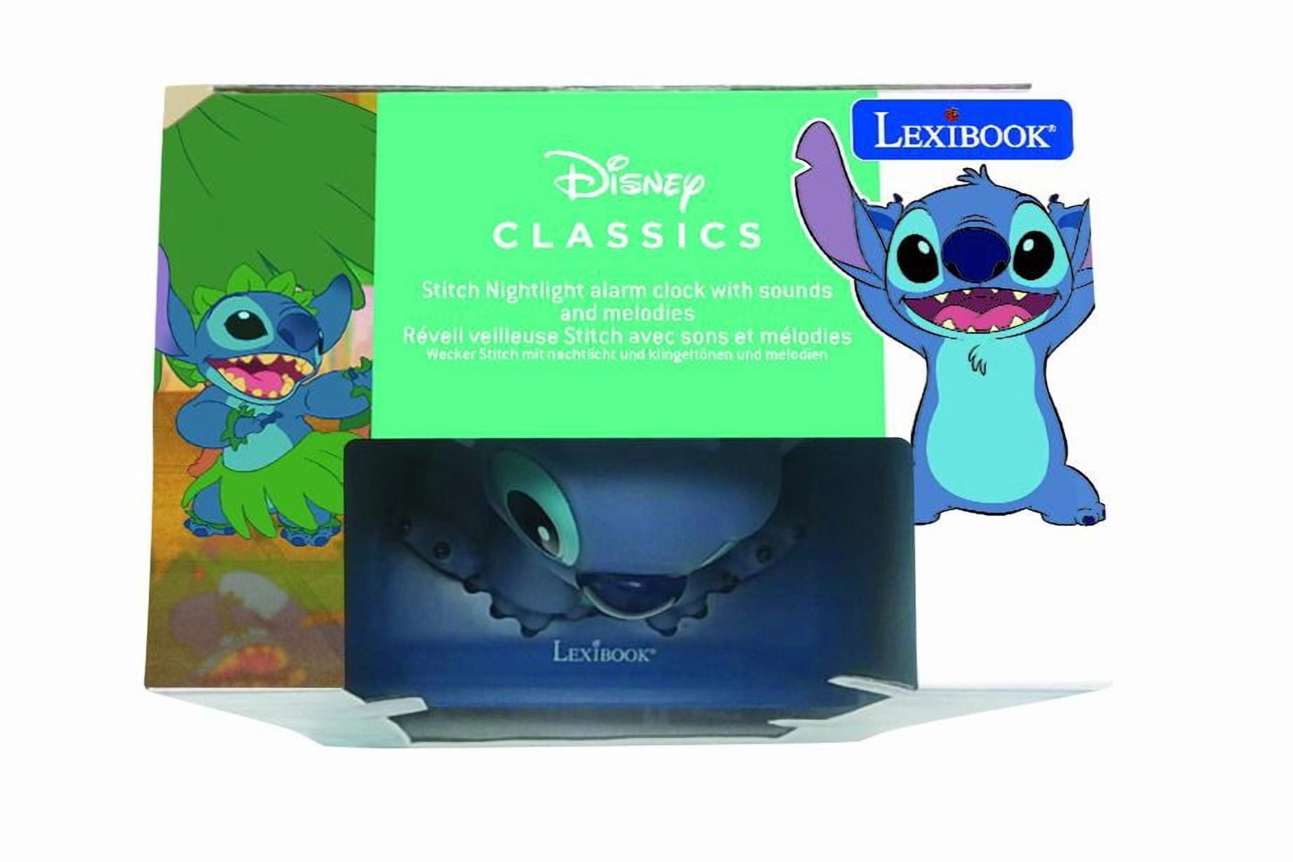 Lexibook, Disney Stitch, Stitch Nightlight Alarm Clock, Sounds and Melodies, LCD Backlit Screen, Luminous, Snooze, Blue