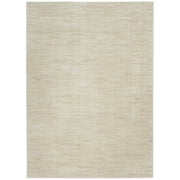 Noursion Essentials Solid Contemporary Ivory Beige 5 x 7 Area Rug, (5 x 7)