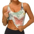 thumbnail image 3 of Honeii Butterfly patten Workout Crop Tank Top for Women Yoga Tank Tops Athletic Sports Shirts Exercise Undershirts,Sports Bra,Sports vest-Medium, 3 of 8