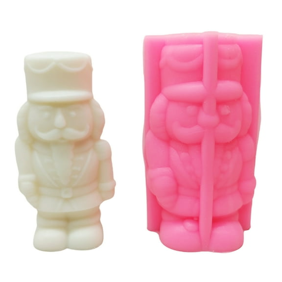 Nutcrackers Decoration Mold Sturdy Silicone Nutcrackers Mold for Christmas Decors and Craft Gifts