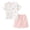 A-Pink, variant on NIEWTR 2T 3T 4T Kids Pajamas Set for Girl Boy Short Sleeve Round Neck Tee Stretchy Shorts Breathable Pajamas Gift Set Summer Loungewear(A-Coffee,3-4 Years)