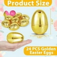 thumbnail image 2 of TURNMEON 36 Pcs Gold Easter Eggs, 2.36" Shiny Metallic Plastic Easter Eggs Fillable Surprise Golden Eggs Empty for Easter Egg Hunt Fillling Candy Treats Basket Stuffers Fillers Party Favors, 2 of 10